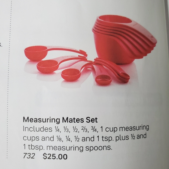 Tupperware red measure set